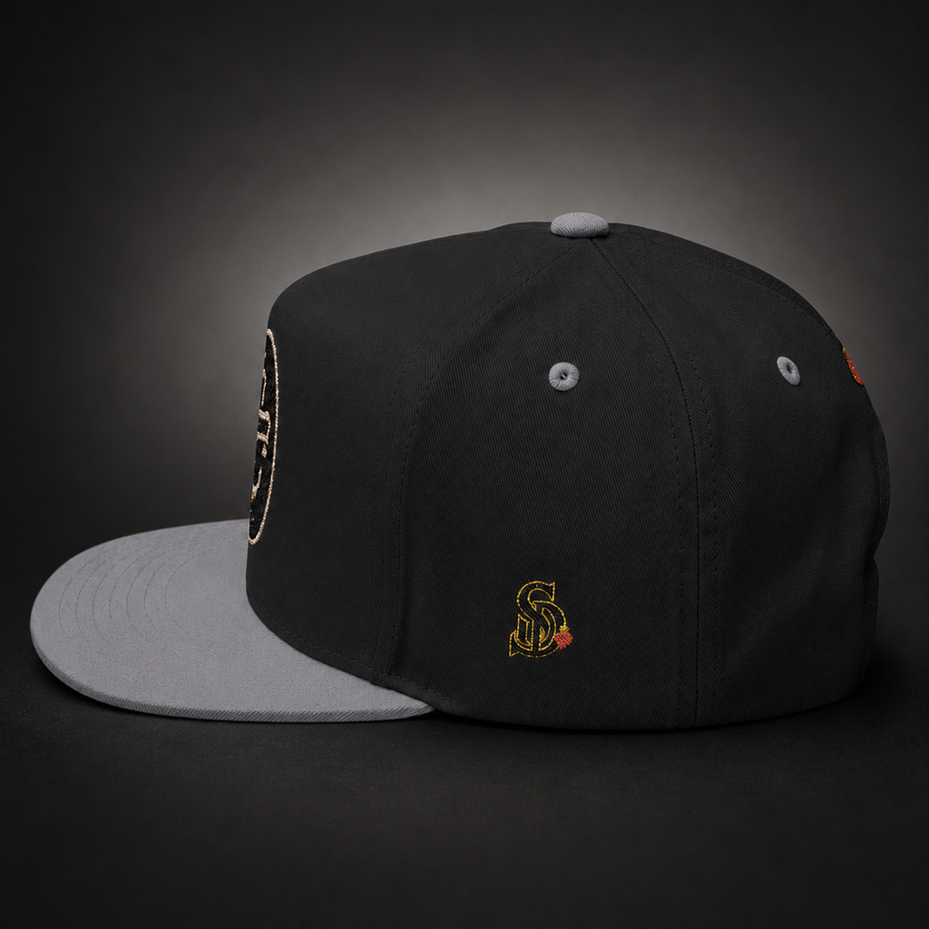 Sacred Divine & Co. Flat Bill Cap – Dark Luxury Streetwear