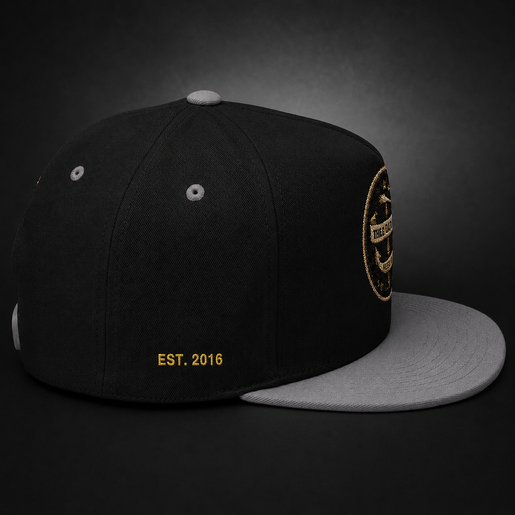 Sacred Divine & Co. Flat Bill Cap – Dark Luxury Streetwear