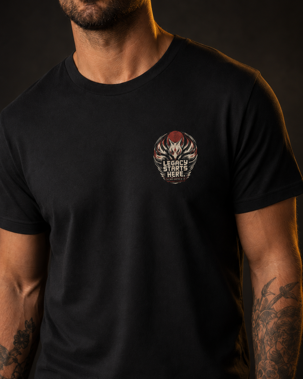 Sacred Divine & Co. Men's Graphic Tee – Dark Luxury Streetwear